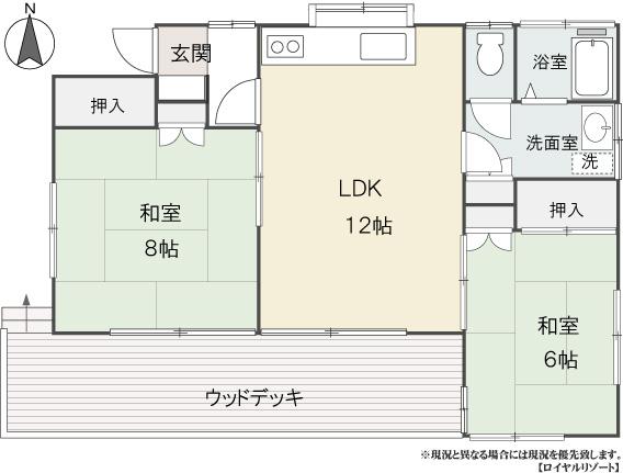 Floor plan. 17.5 million yen, 2LDK, Land area 2,317 sq m , Building area 57.85 sq m