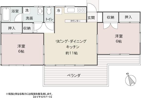 Floor plan. 7.8 million yen, 2LDK, Land area 644.21 sq m , Building area 53.74 sq m