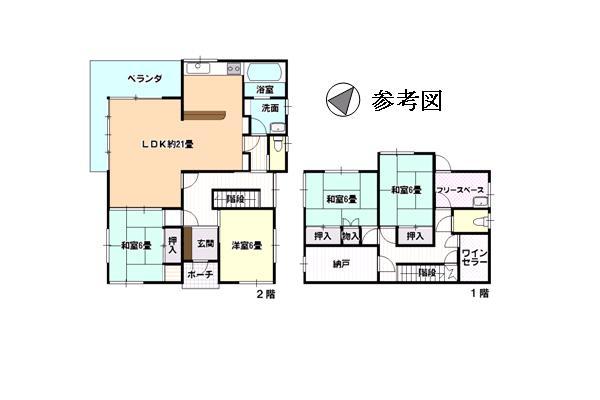 Floor plan. 28.5 million yen, 4LDK + S (storeroom), Land area 1,032 sq m , Building area 135.24 sq m