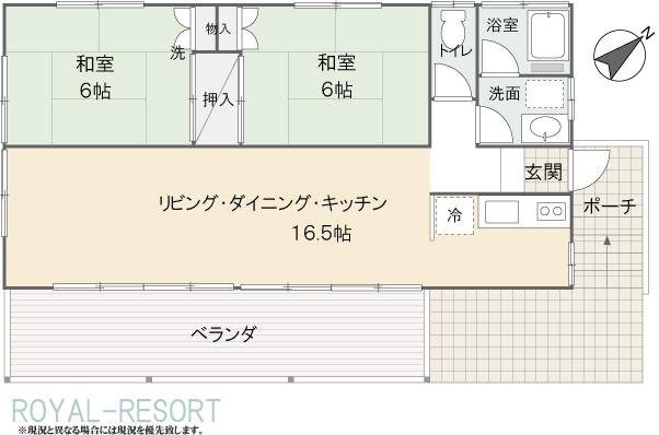 Floor plan. 34,500,000 yen, 2LDK, Land area 1,177.93 sq m , Building area 67.07 sq m