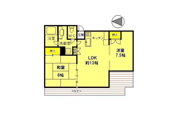 Floor plan. 19,800,000 yen, 2LDK, Land area 1,032.33 sq m , Building area 60.43 sq m