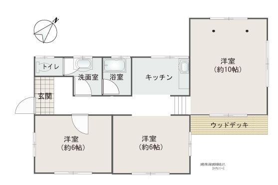 Floor plan. 15.8 million yen, 3DK, Land area 448.9 sq m , Building area 58.08 sq m