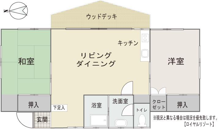Floor plan. 3.5 million yen, 2LDK, Land area 546.8 sq m , Building area 53.46 sq m