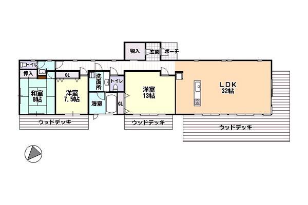 Floor plan. 89 million yen, 3LDK, Land area 1,701 sq m , Building area 143.23 sq m