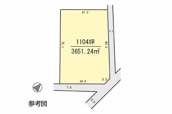 Compartment figure. Land price 300 million yen, Land area 3,651.24 sq m