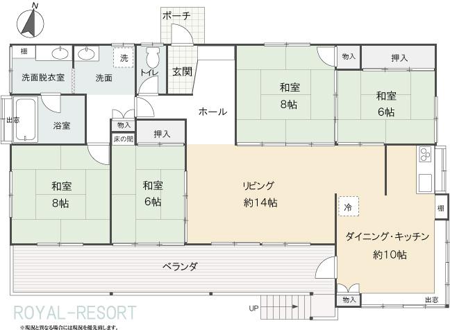Floor plan. 33 million yen, 4LDK, Land area 1,010.52 sq m , Building area 102.68 sq m