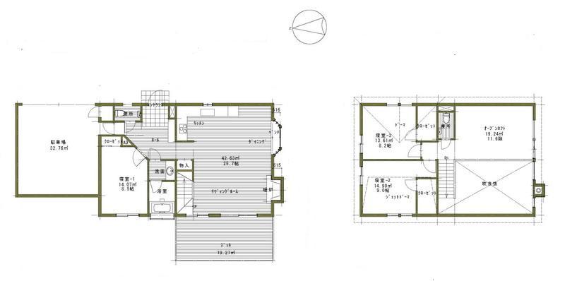 Floor plan. 59,800,000 yen, 3LDK, Land area 1,640 sq m , Building area 181.27 sq m building plan view