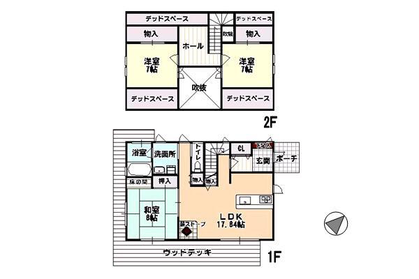 Floor plan. 28.8 million yen, 3LDK, Land area 515 sq m , Building area 102.2 sq m