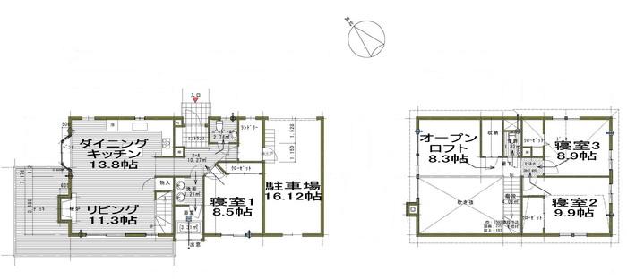 Floor plan. 57,500,000 yen, 3LDK, Land area 1,154 sq m , Building area 187.25 sq m ※ Plan per under construction ・ Please note that there is a case to floor plan or the like is different.