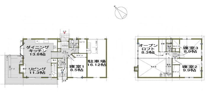 Floor plan. 57,500,000 yen, 3LDK, Land area 1,154 sq m , Building area 187.25 sq m   ※ Plan per under construction ・ Please note that there is a case to floor plan or the like is different. 