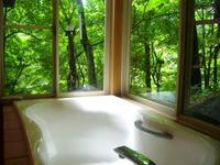 Bathroom. Healing of view bus can forest! ! I'd love to, Please try to enjoy the bath to open the window in the early morning! ! !