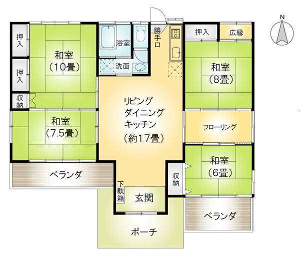 Floor plan. 16.5 million yen, 4LDK, Land area 651.73 sq m , Building area 108.48 sq m