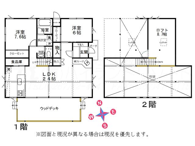 Floor plan. 33,800,000 yen, 2LDK + S (storeroom), Land area 621 sq m , Building area 108.89 sq m floor plan