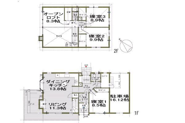 Floor plan. 57,500,000 yen, 3LDK, Land area 1,154 sq m , Building area 187.25 sq m