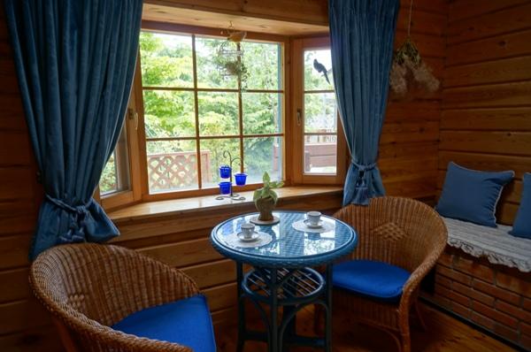 Other introspection. Tea Time in the wood deck side of the bay window. Birds us came to play in the food table of garden.