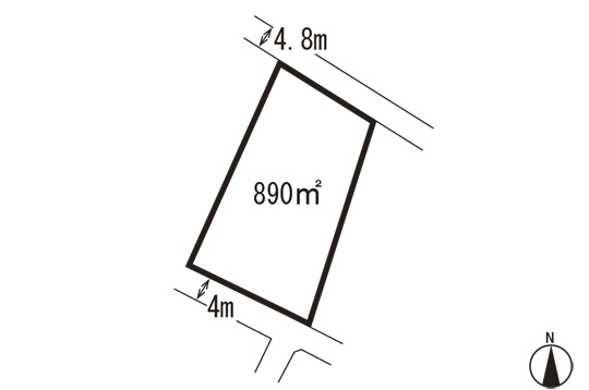 Compartment figure. Land price 12.5 million yen, Land area 890 sq m