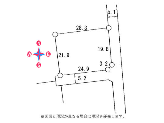 Compartment figure. Land price 9.8 million yen, Land area 613 sq m