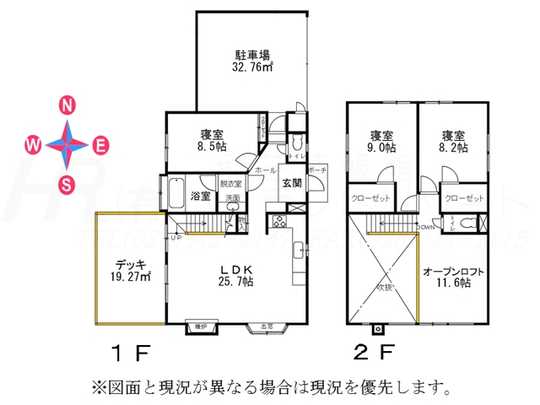 Floor plan. 59,800,000 yen, 3LDK, Land area 1,640 sq m , Building area 181.27 sq m