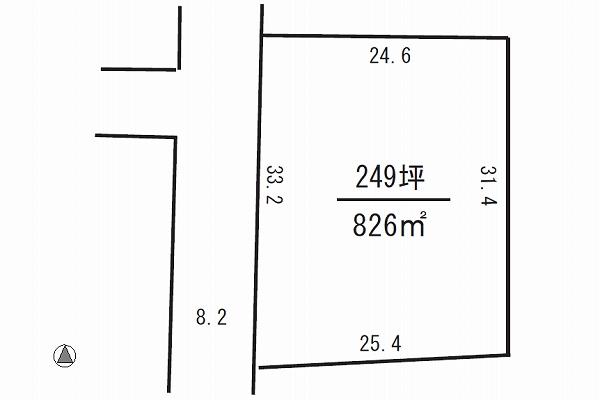 Compartment figure. Land price 60 million yen, Land area 826 sq m