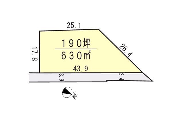 Compartment figure. Land price 9 million yen, Land area 630 sq m