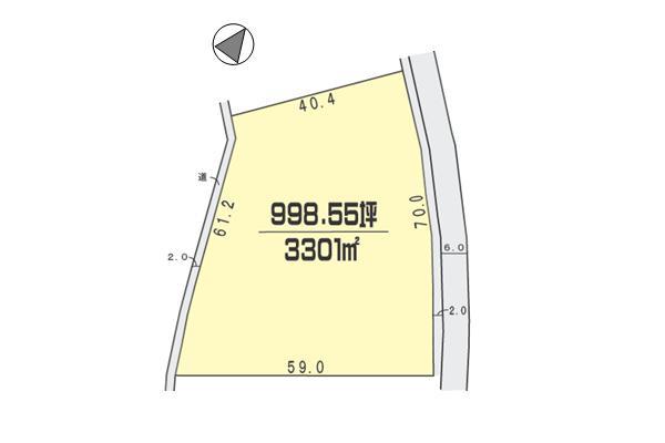 Compartment figure. Land price 68 million yen, Land area 3,301 sq m