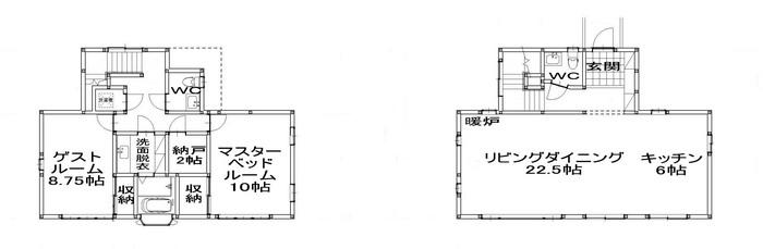 Floor plan. 53 million yen, 2LDK, Land area 1,006 sq m , Building area 128.22 sq m