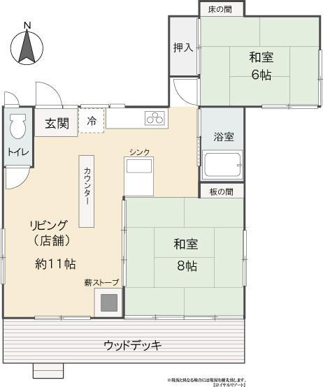 Floor plan. 25 million yen, 2LK, Land area 433 sq m , Building area 59.43 sq m