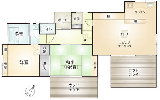 Floor plan. 9.8 million yen, 2LDK, Land area 602.43 sq m , Building area 57.31 sq m