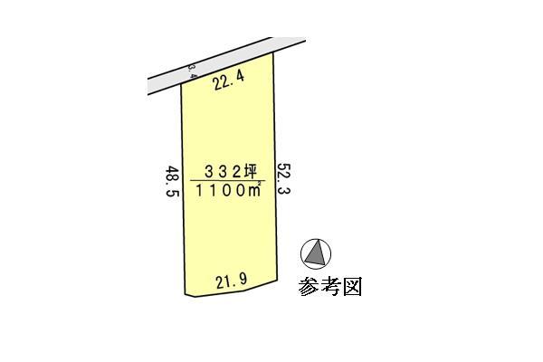 Compartment figure. Land price 17 million yen, Land area 1,100 sq m