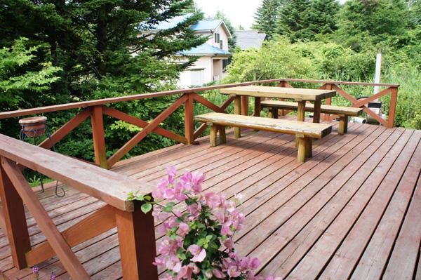 Balcony. Wood deck is very bright on the south-facing.