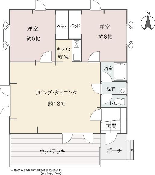Floor plan. 25,800,000 yen, 2LDK, Land area 470 sq m , Building area 67.08 sq m