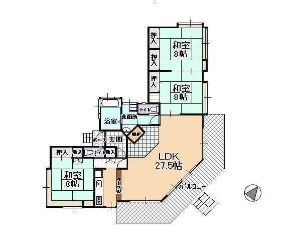 Floor plan. 28 million yen, 3LDK, Land area 880 sq m , Building area 121.1 sq m