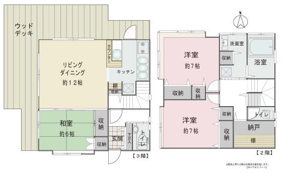 Floor plan. 45 million yen, 3LDK + S (storeroom), Land area 1,083.3 sq m , Building area 119.22 sq m