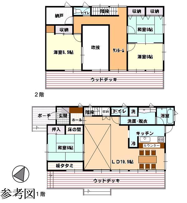 Floor plan. 44,800,000 yen, 4LDK, Land area 547 sq m , Building area 138.28 sq m
