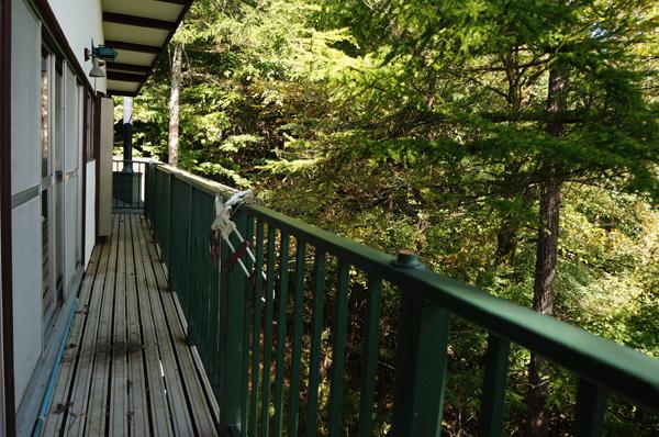 Balcony. Appearance of the main building second floor veranda. You get out of each room.