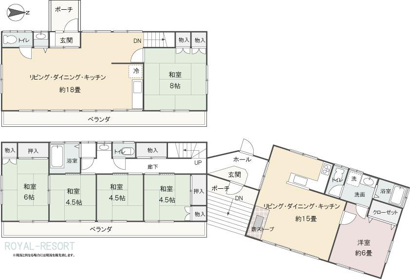 Floor plan. 19,800,000 yen, 6LDK, Land area 1,323.24 sq m , Building area 118.47 sq m