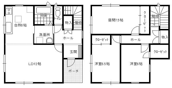 Floor plan. 13,900,000 yen, 3LDK + S (storeroom), Land area 287.54 sq m , It is a building area of ​​97.68 sq m reference floor plan.