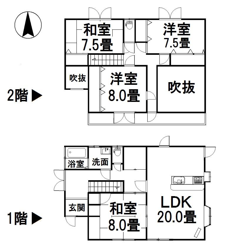 Floor plan. 23,980,000 yen, 4LDK + S (storeroom), Land area 231.42 sq m , Building area 135.8 sq m