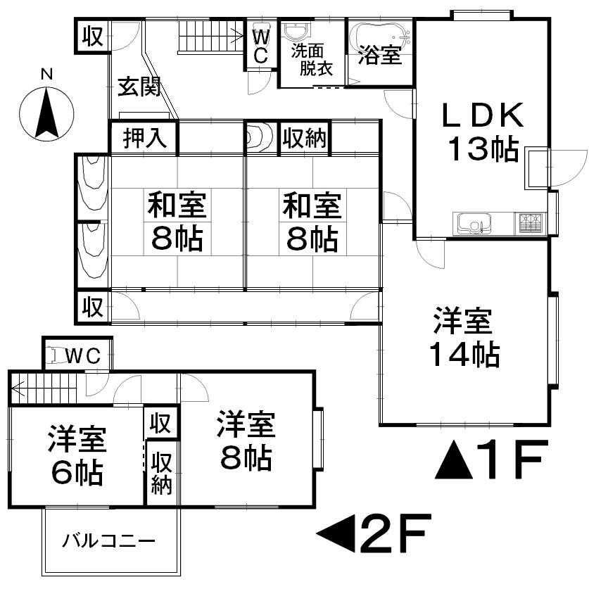 Floor plan. 24 million yen, 5LDK, Land area 270.44 sq m , Building area 150 sq m