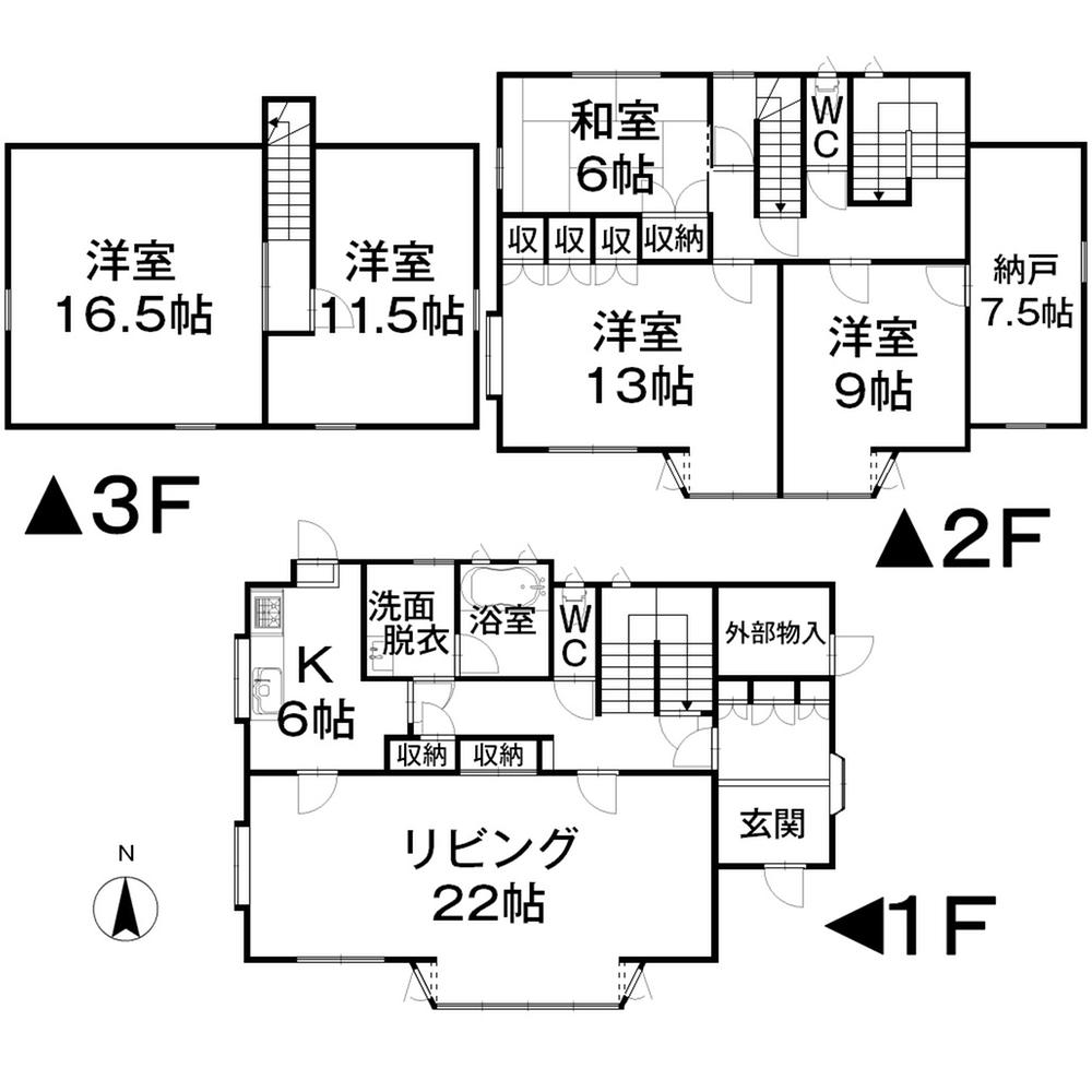 Floor plan. 27 million yen, 5LDK, Land area 302.15 sq m , Building area 216.59 sq m