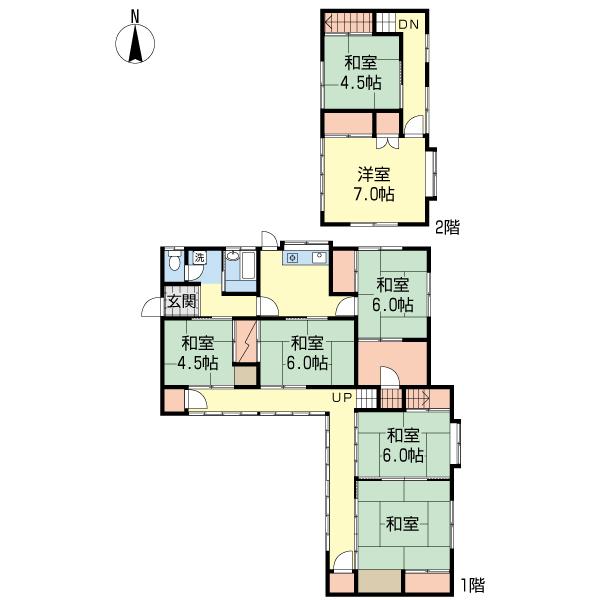 Floor plan. 11.9 million yen, 7K, Land area 336.69 sq m , Building area 131.53 sq m