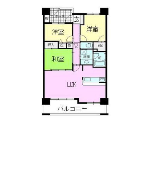 Floor plan. 3LDK, Price 19,800,000 yen, Footprint 100.04 sq m , Balcony area 13.07 sq m