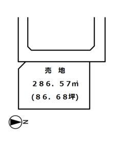 Compartment figure. Land price 8.67 million yen, Land area 286.57 sq m