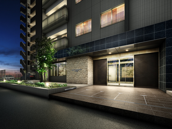 Shared facilities.  [Entrance Rendering] The dignified look, In the city and living.  As the face to symbolize this grace Naru mansion, Neat look to the main entrance, which expresses the feelings of hospitality. Including exterior design boasts a majestic presence, Sharp design and urban material, Produce a dignified atmosphere. Us with elegantly produce a pleasure to welcome the people and important peace frog here.