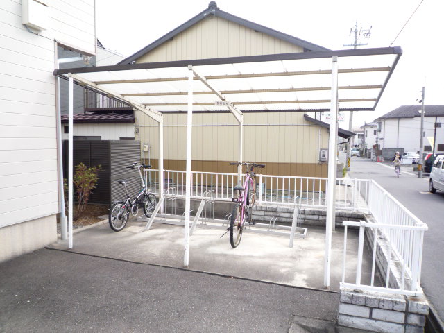 Parking lot. Stop easy to bicycle storage