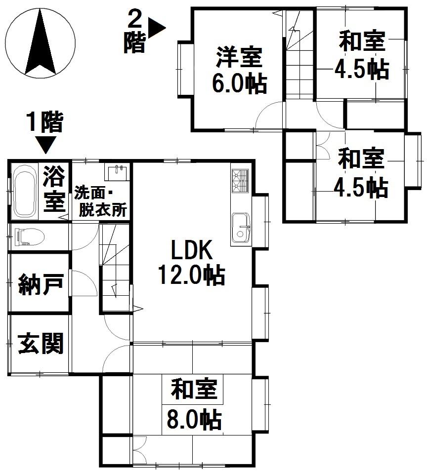 Floor plan. 14,980,000 yen, 4LDK + S (storeroom), Land area 133.44 sq m , Building area 91.91 sq m