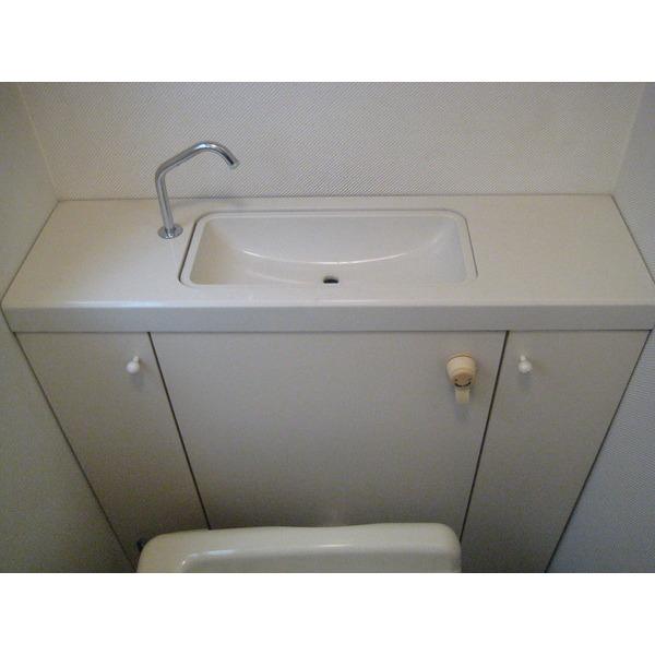 Toilet. Toilet hand washing tank