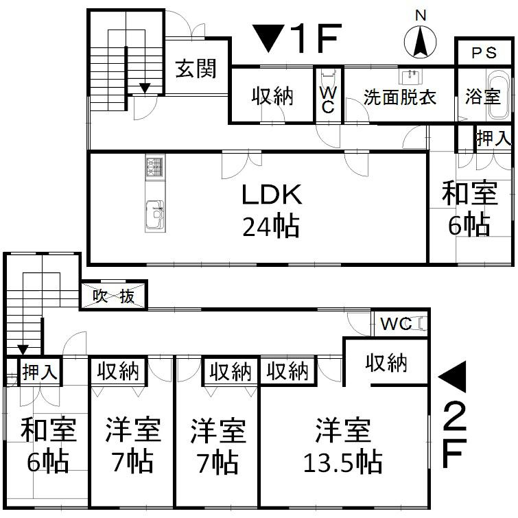 Floor plan. 27,980,000 yen, 5LDK, Land area 337.29 sq m , Building area 337.29 sq m