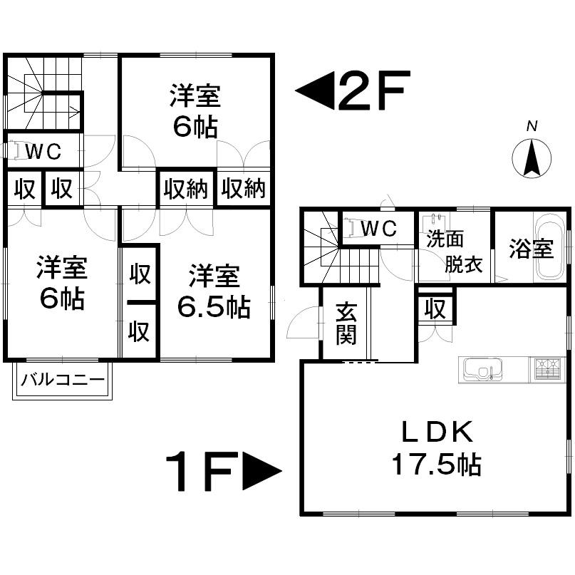 Floor plan. 28.8 million yen, 3LDK, Land area 182.29 sq m , Building area 91.91 sq m
