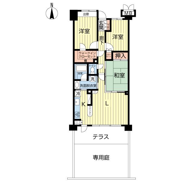 Floor plan. 3LDK, Price 22,700,000 yen, Occupied area 67.06 sq m San cradle Matsumoto Winfo - To